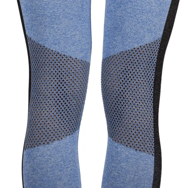 Women's Compression Mesh Capri Leggings - Blue