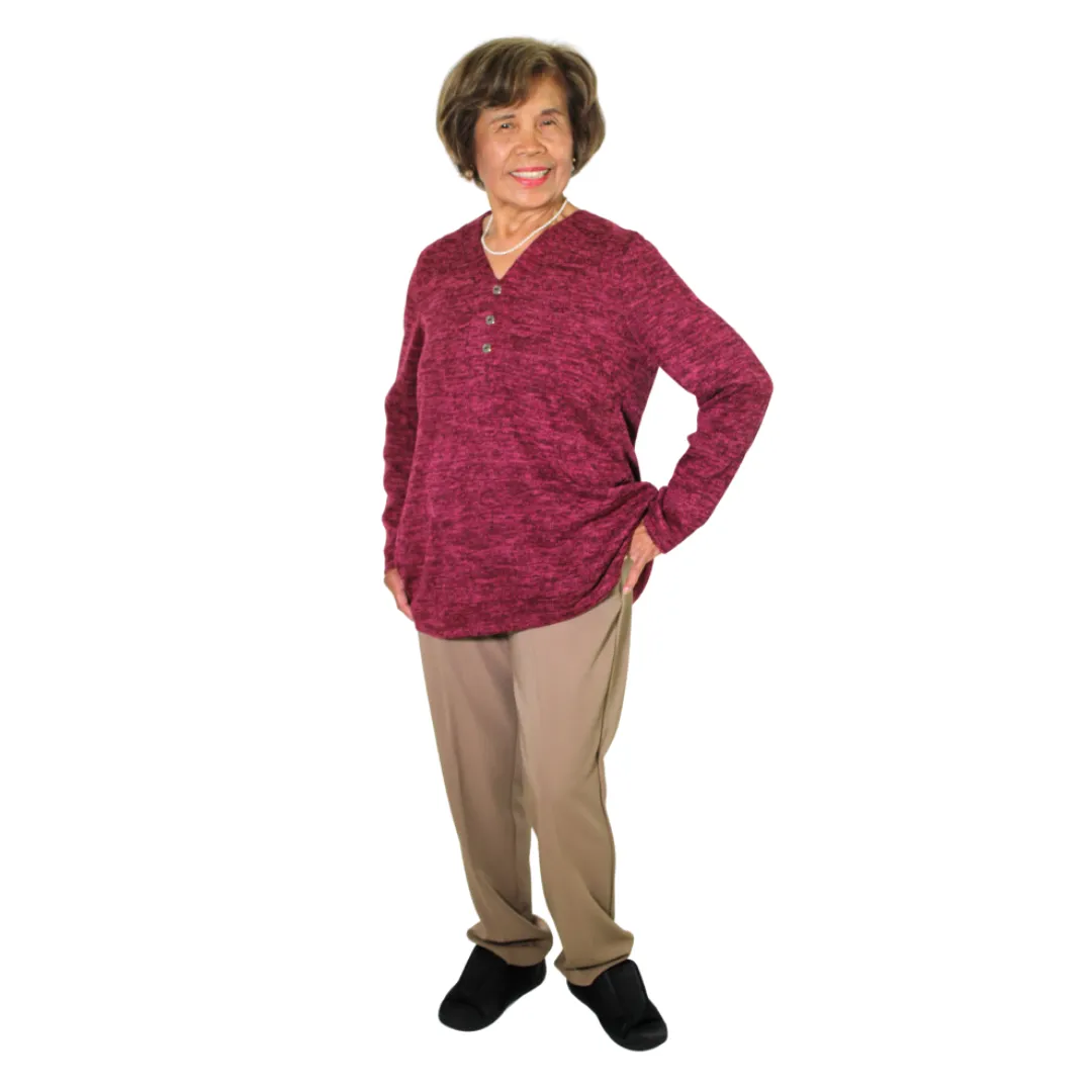Women's Elastic Waist Petite Pull Up Pants
