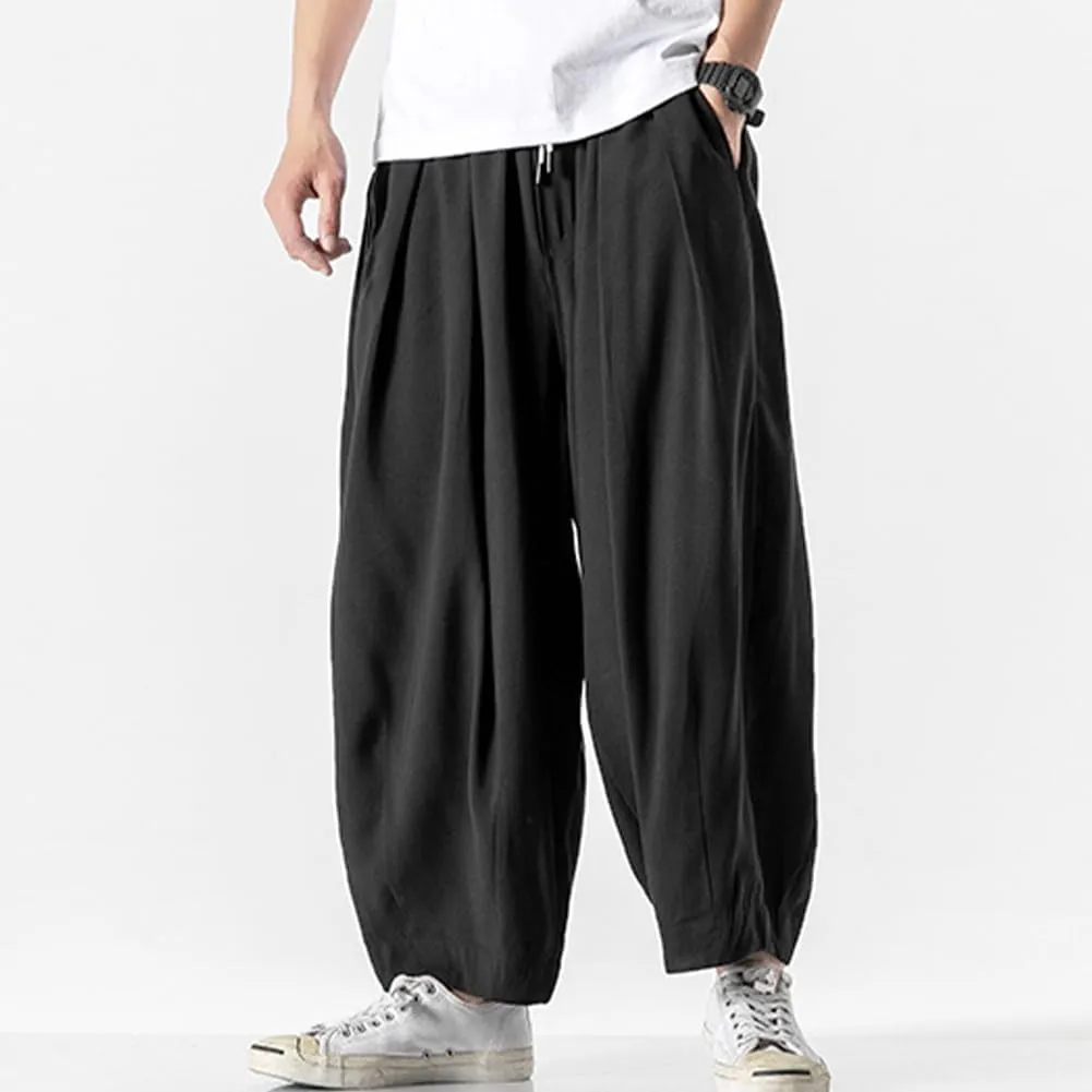XYGJZ Mens Casual Elastic Waist Pants Summer Lightweight Harem Pants