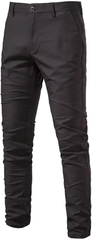 Ymosrh Men's Pants Chinos Slim Fit Stretch Flat-Front Skinny Dress Pants, 30-38